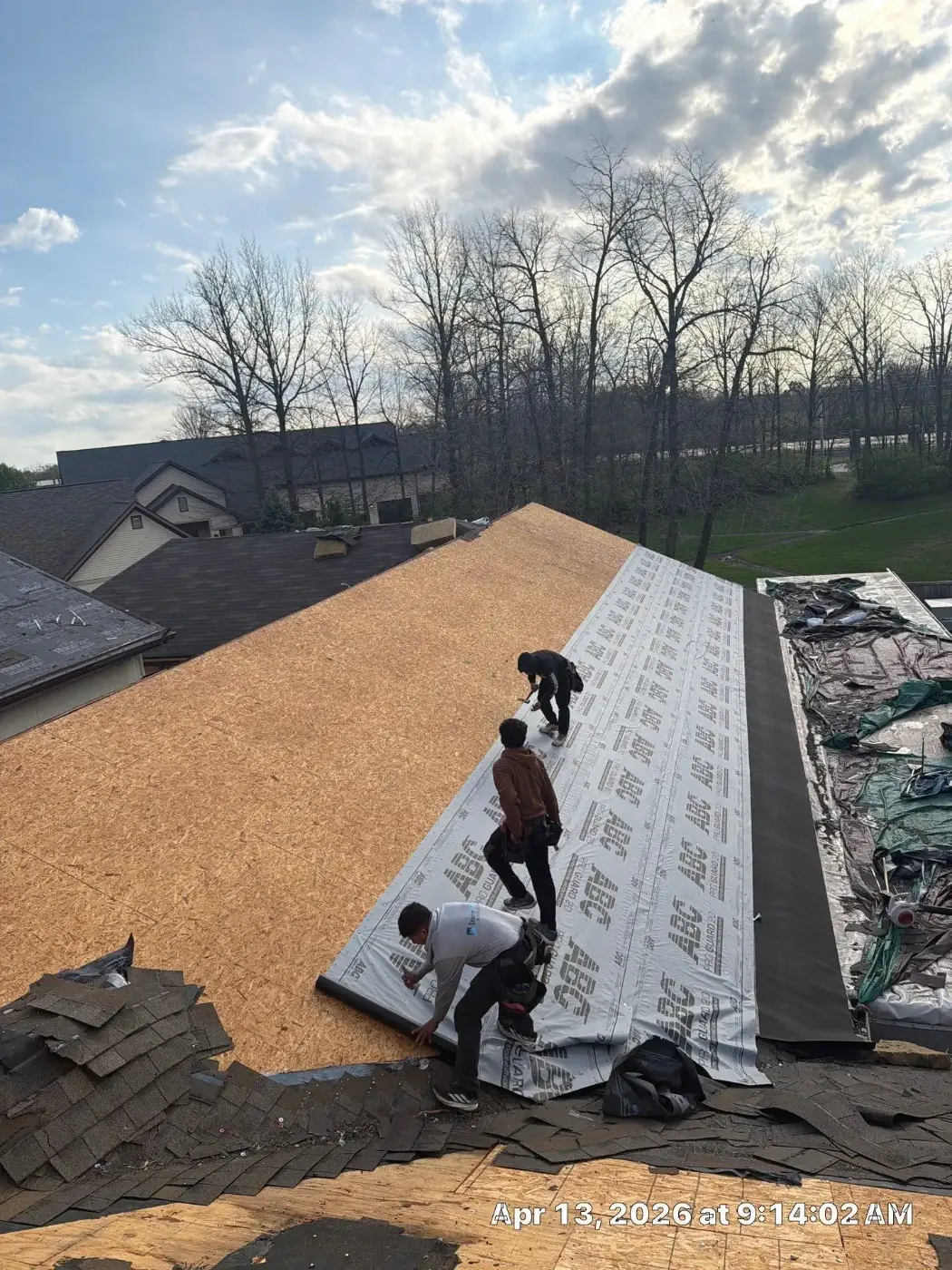 Storm damage documentation on a Gosport commercial building