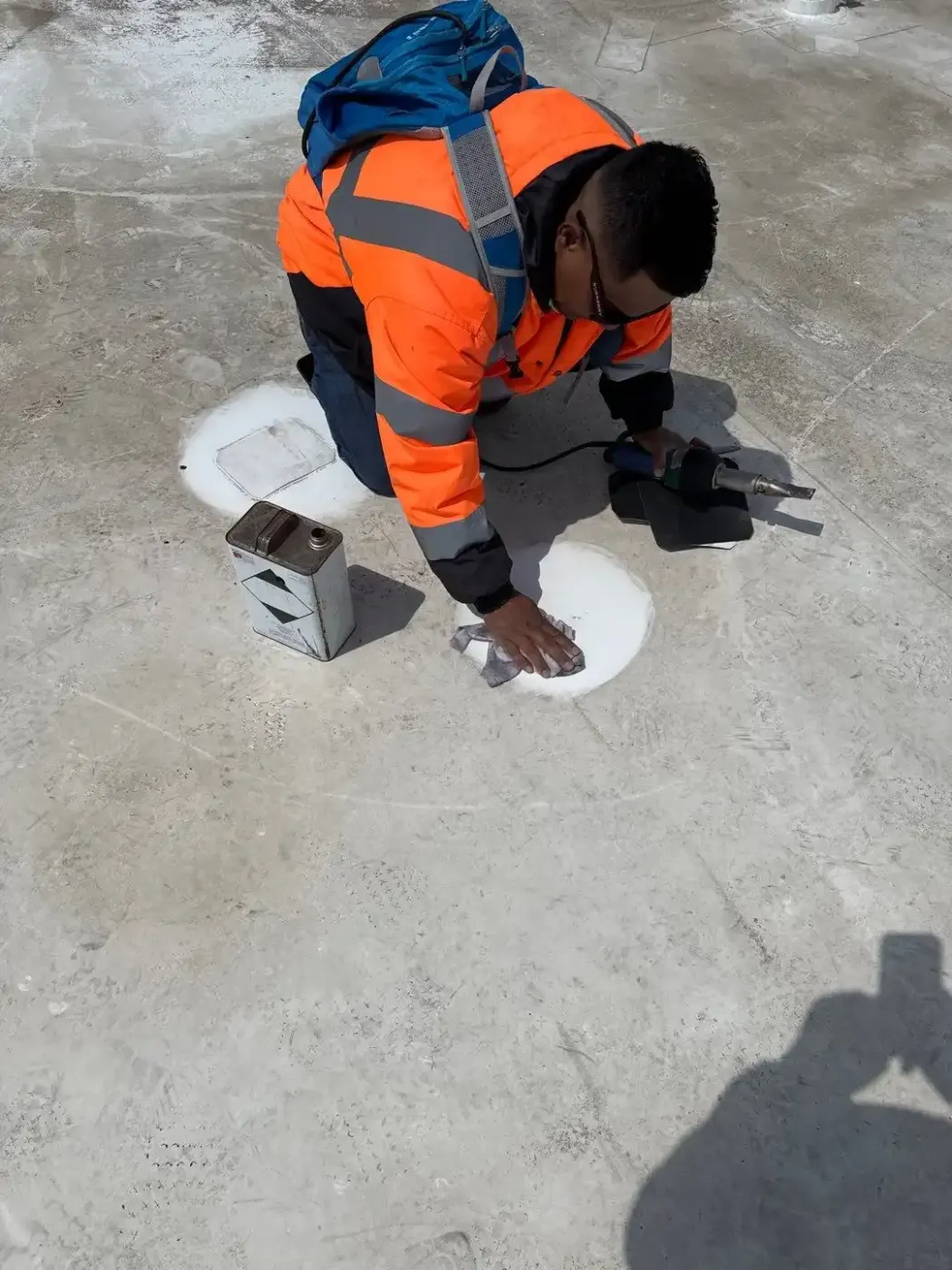 Commercial roof inspection documented in Gosport